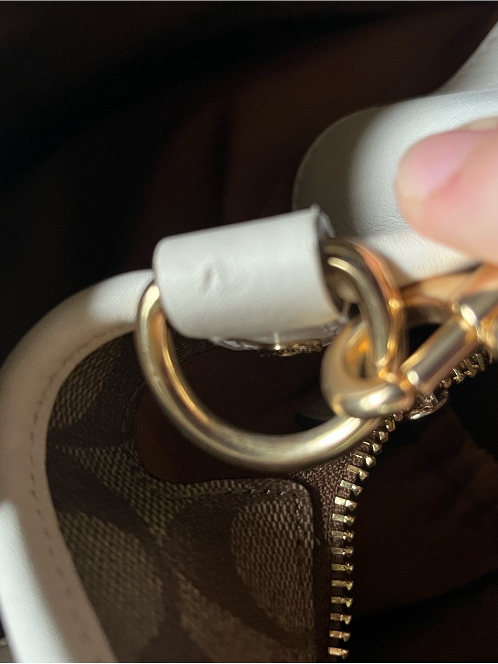 Coach Signature Canvas Tote in Brown with Cream Trim - Picture 9 of 16